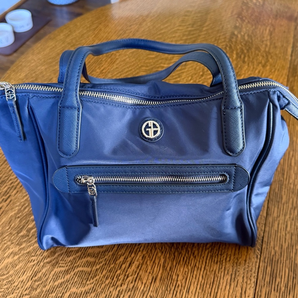 Giani Bernini Navy Nylon Satchel Lightweight Zip Bag